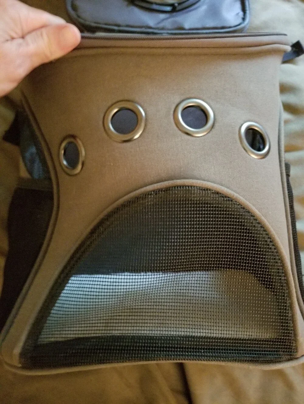 Brown Pet Backpack Carrier with Transparent Bubble Window